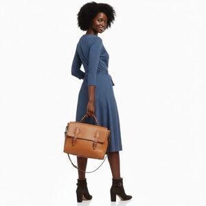 Isaac Mizrahi for Target Blue Wrap Dress XS Polka Dot Midi 3/4 Sleeve